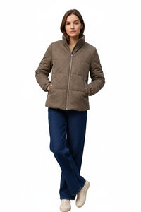 Women Solid Mandarin Neck Jacket