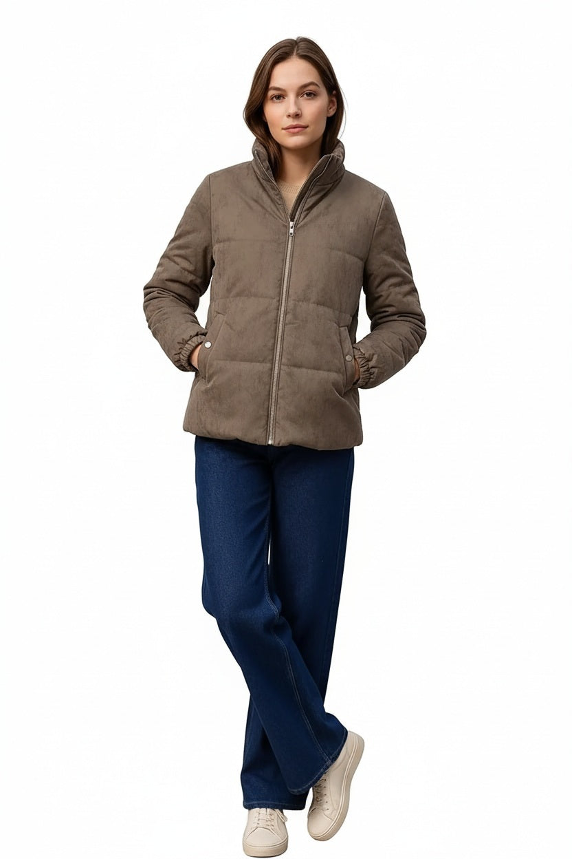 Women Solid Mandarin Neck Jacket