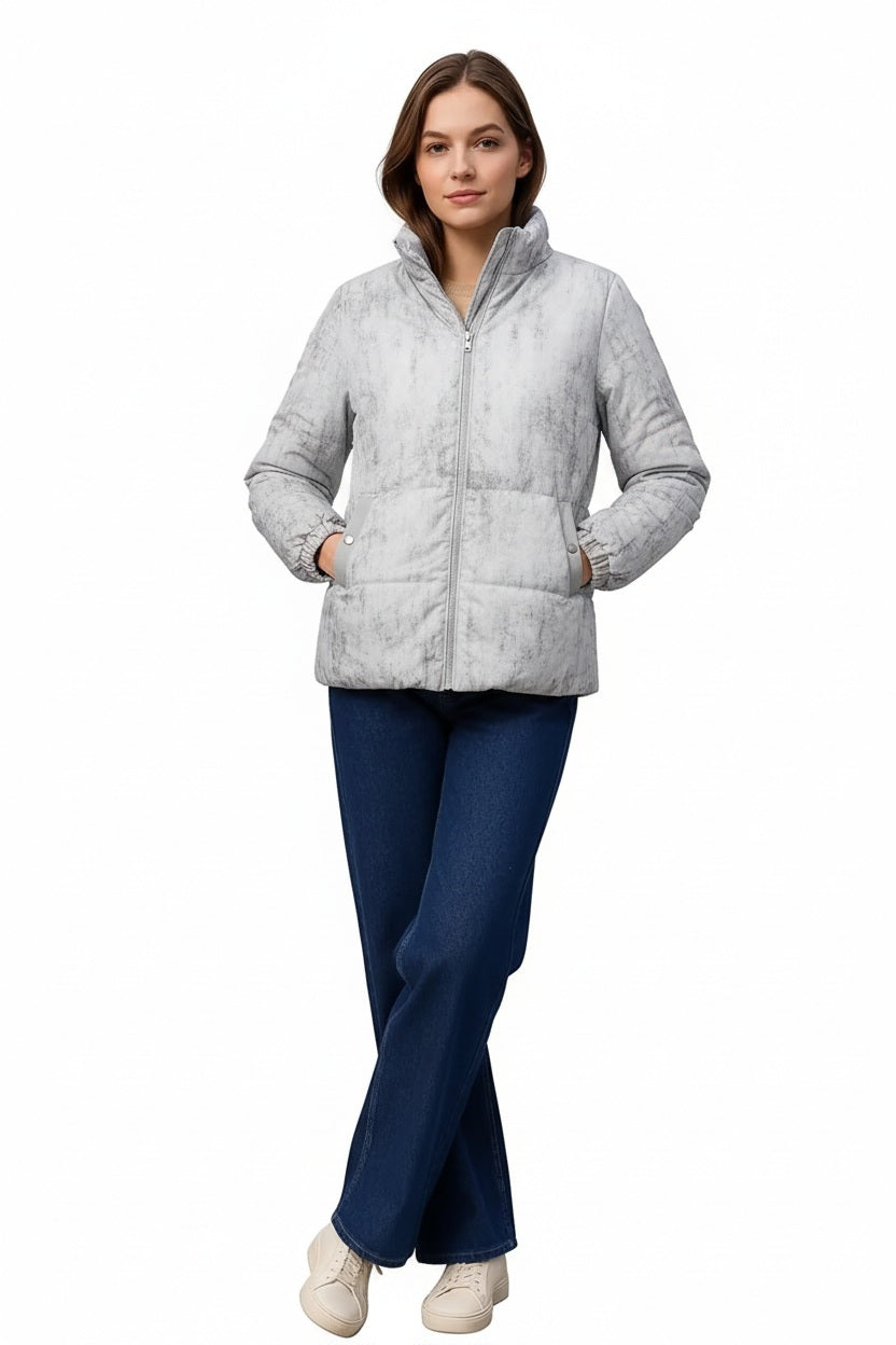 Women Solid Mandarin Neck Jacket