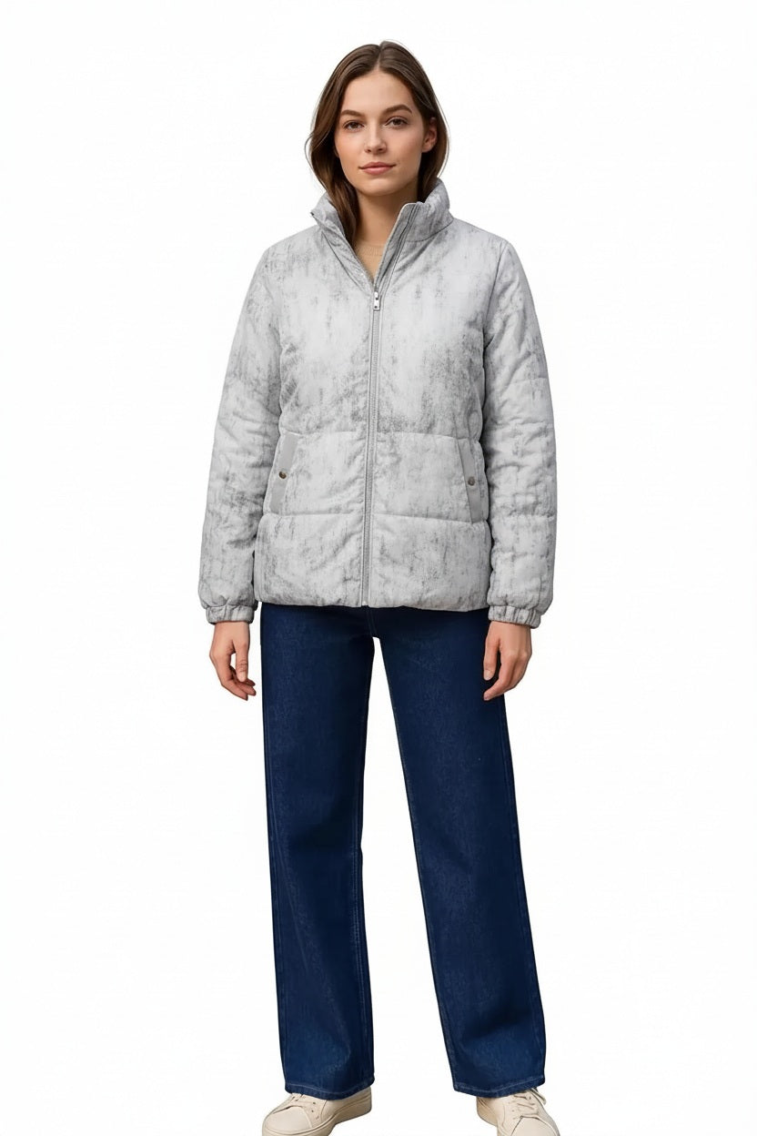 Women Solid Mandarin Neck Jacket