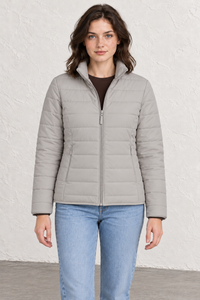 Women's Reversible Silver Mink & Wine Woven Quilted Jacket