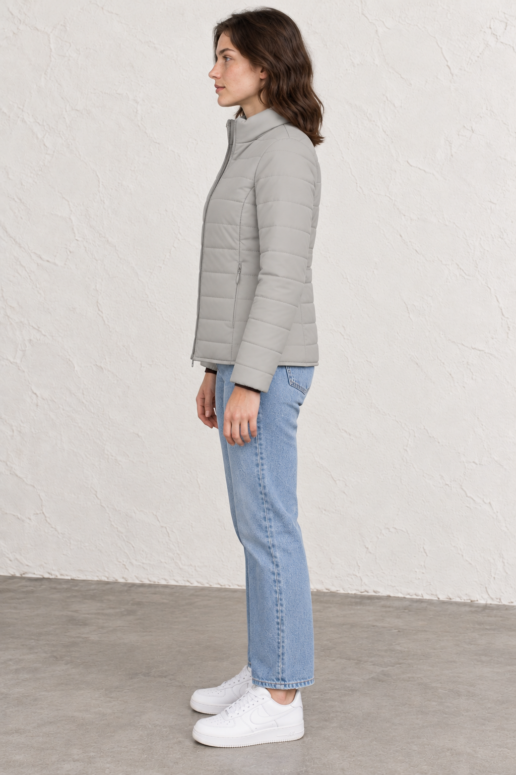 Women's Reversible Silver Mink & Wine Woven Quilted Jacket