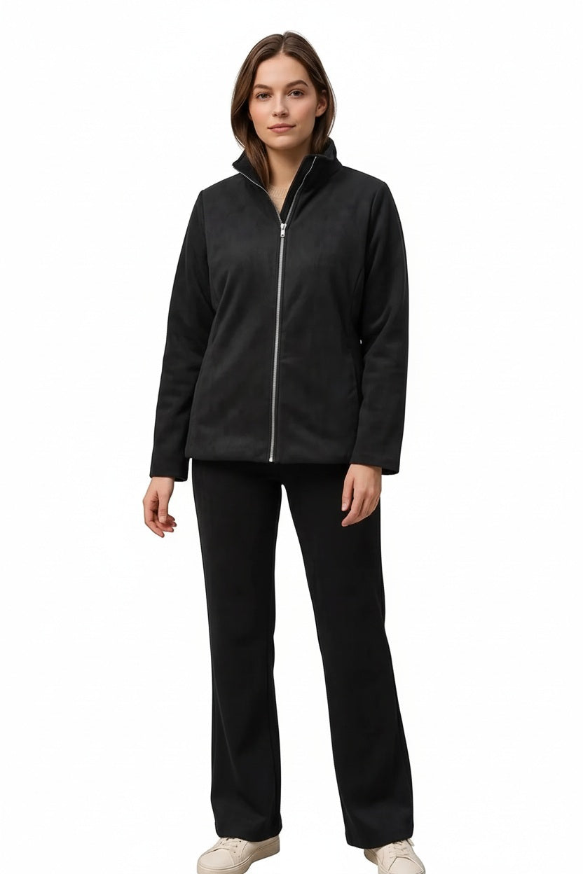 Women Solid Mandarin Neck Jacket