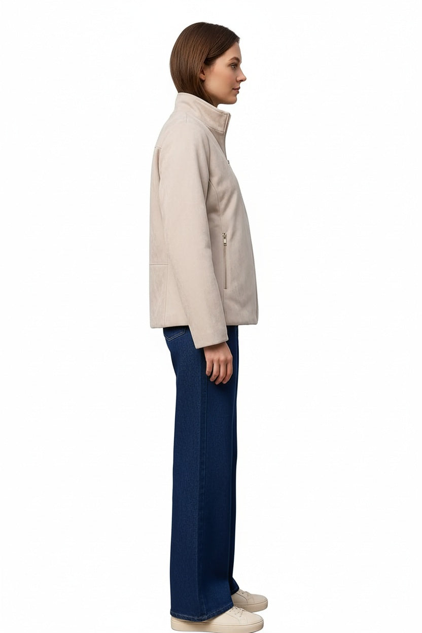 Women Solid Mandarin Neck Jacket