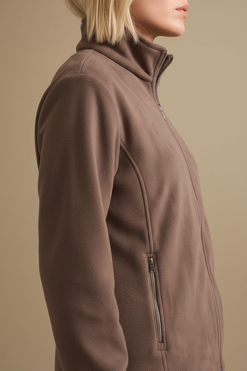 Women Suede Lightweight Woven Jacket