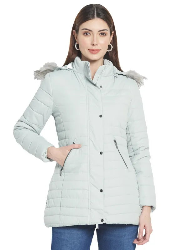 Mettle Women Sea Green Longline Parka Jacket