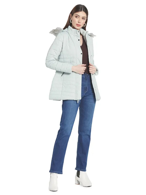 Mettle Women Sea Green Longline Parka Jacket