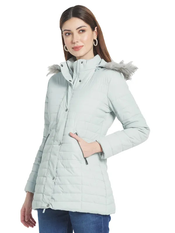 Mettle Women Sea Green Longline Parka Jacket