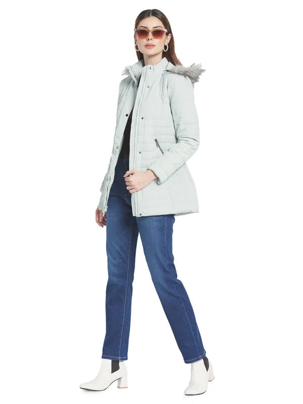 Mettle Women Sea Green Longline Parka Jacket