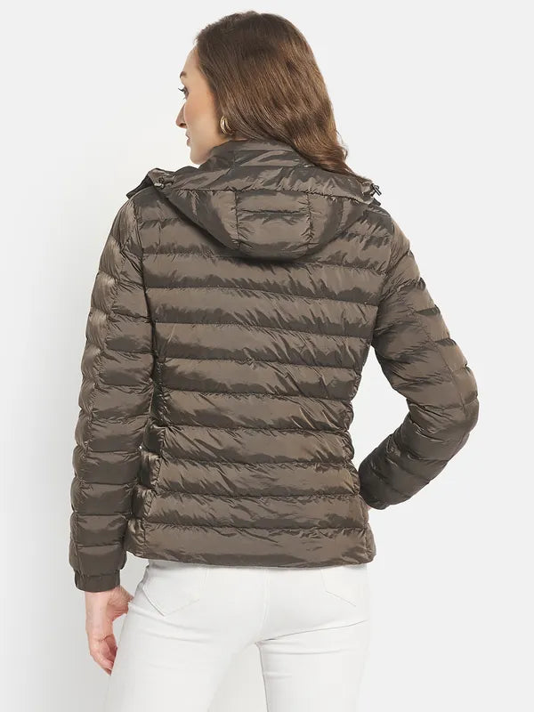 Women Puffer Jacket With Patchwork