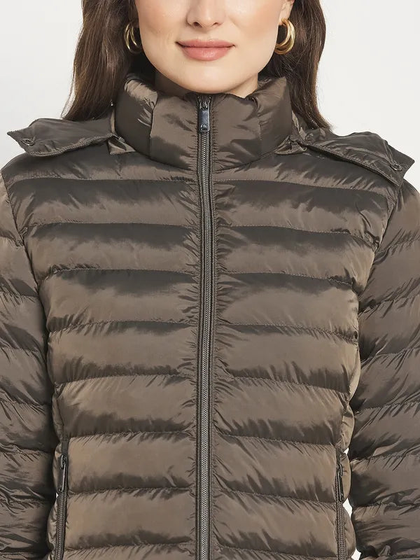 Women Puffer Jacket With Patchwork