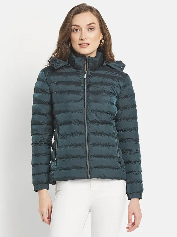 Women Solid Puffer Jacket