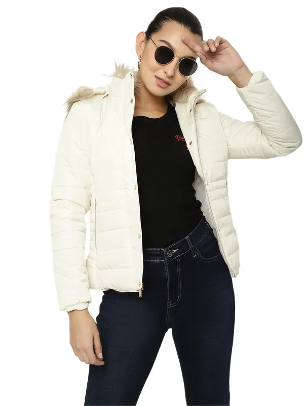 Mettle Women White Parka Jacket