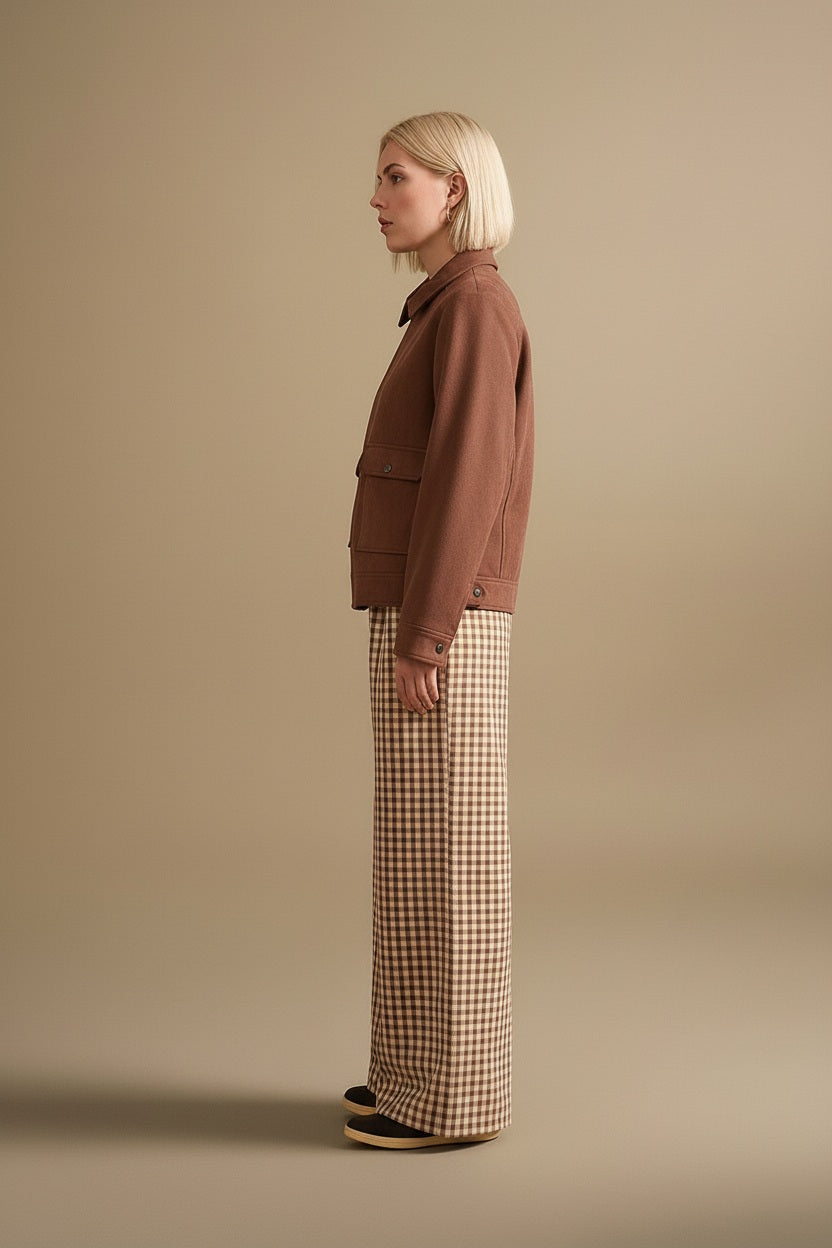 Women Suede Woven Jacket