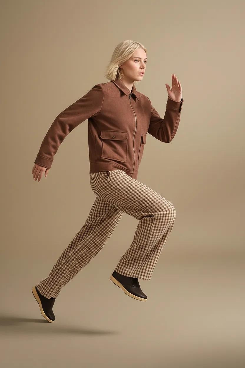 Women Suede Woven Jacket