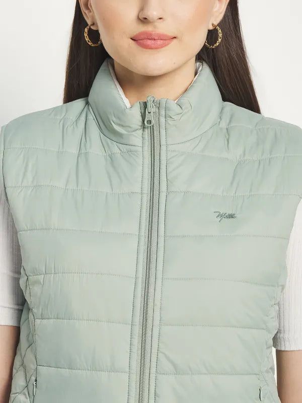 Mettle Women Olive Green Puffer Jacket