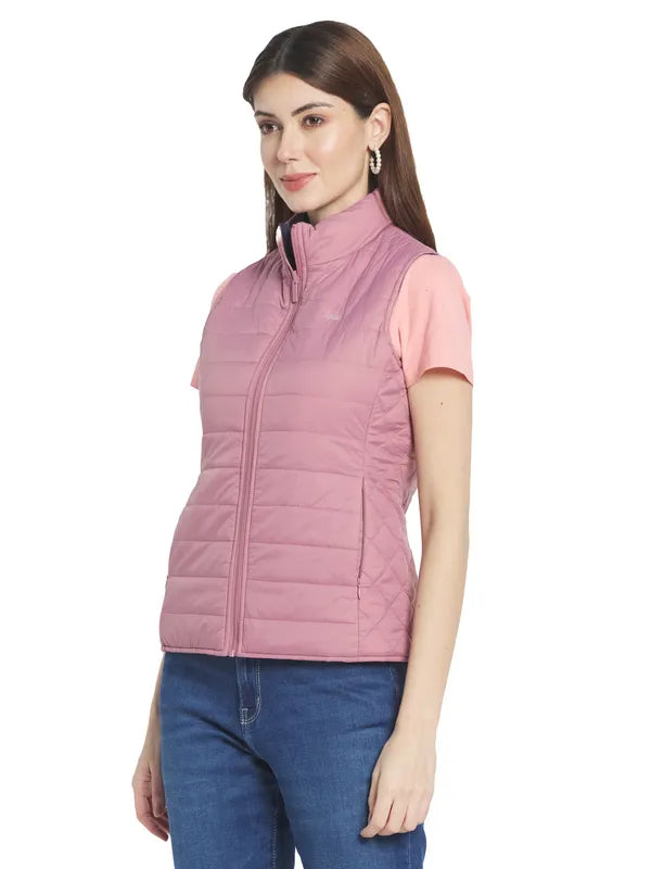 Mettle Women Pink Stand Collar Puffer Jacket