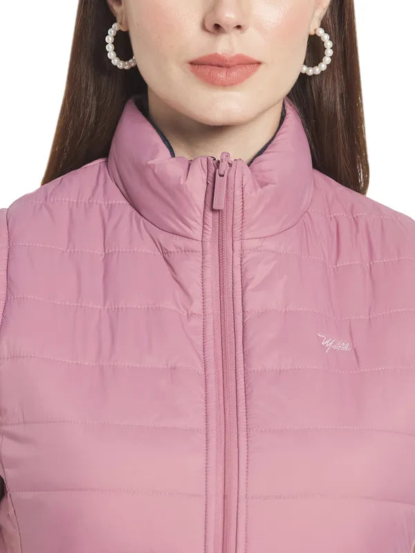 Mettle Women Pink Stand Collar Puffer Jacket