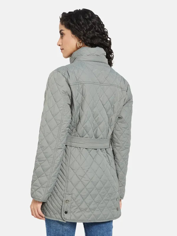 Mettle Women Grey Knitted Jacket