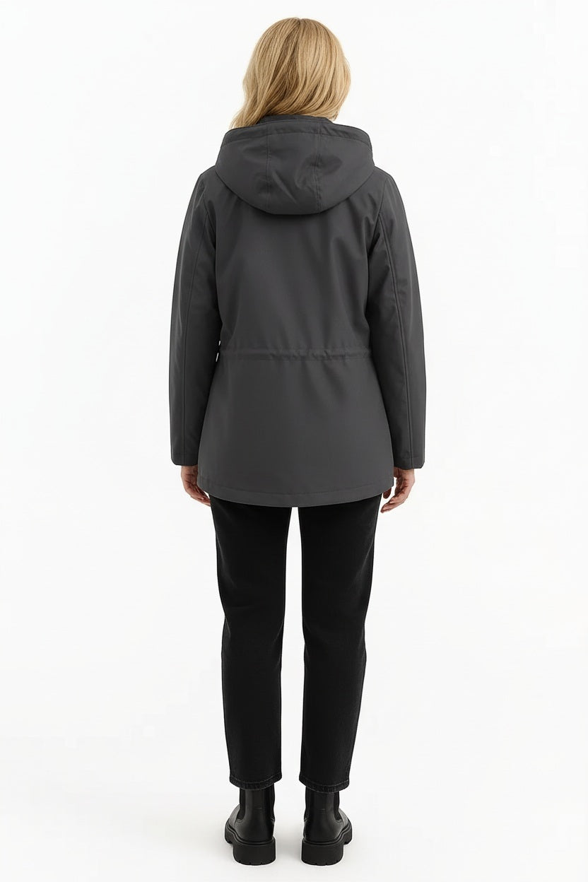 Women Solid Hooded Neck Jacket