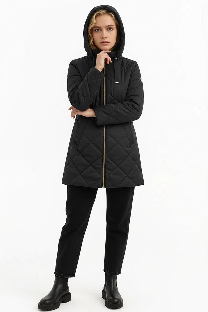 Women Solid Hooded Neck Jacket