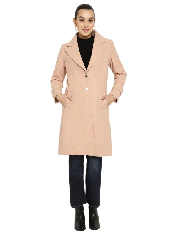 Mettle Women Notched Lapel Knee-Length Overcoats