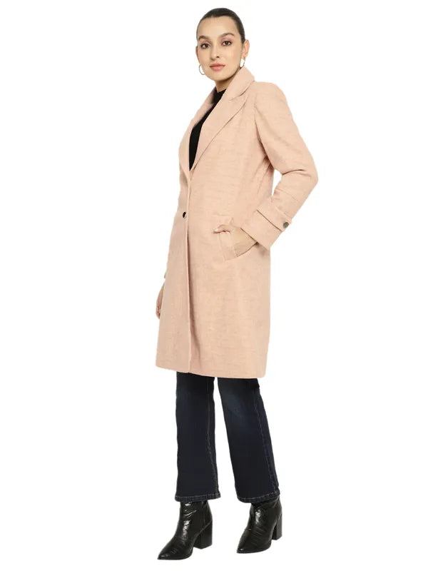 Mettle Women Notched Lapel Knee-Length Overcoats