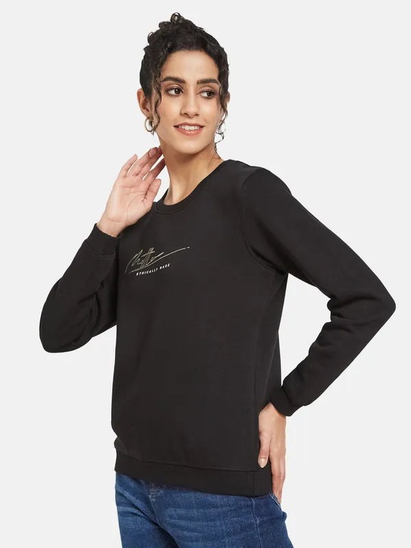 Mettle Women Black Sweatshirt