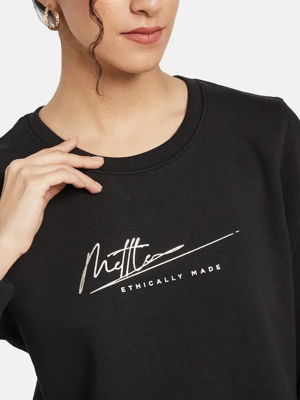 Mettle Women Black Sweatshirt