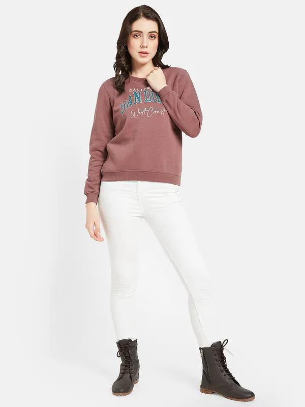 Mettle Women Coral Printed Sweatshirt