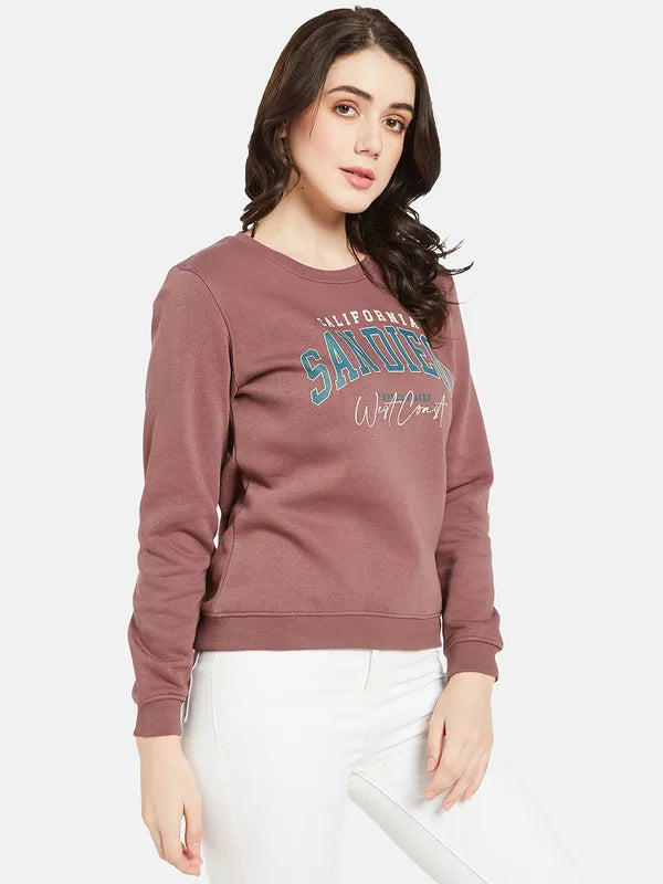 Mettle Women Coral Printed Sweatshirt