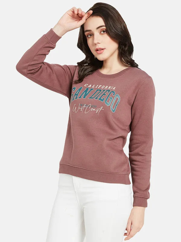 Mettle Women Coral Printed Sweatshirt