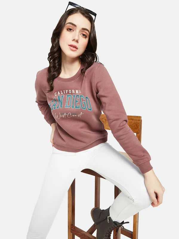 Mettle Women Coral Printed Sweatshirt