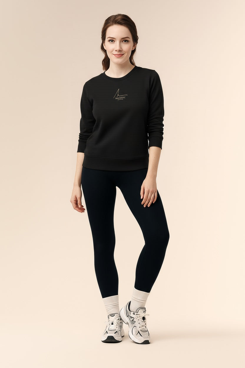 Women Solid Round Neck Sweatshirt