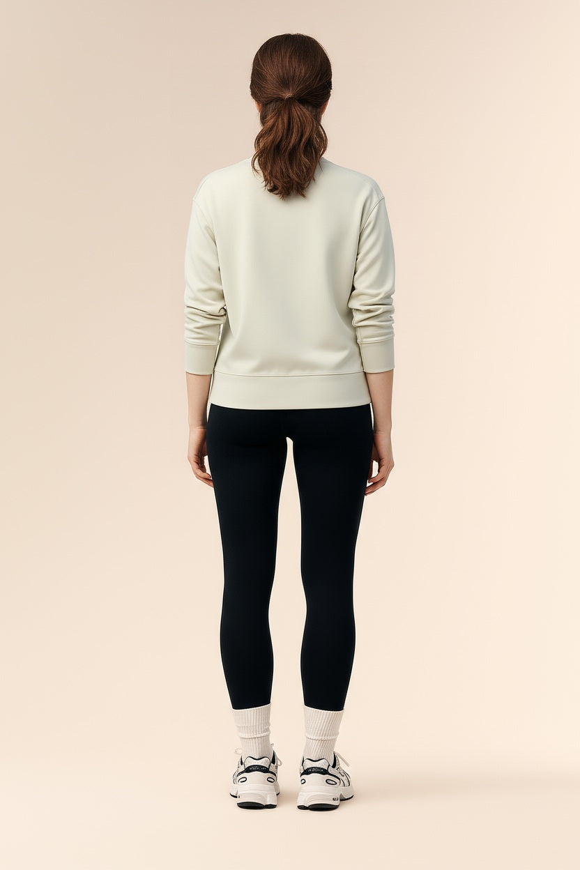 Women Solid Round Neck Sweatshirt