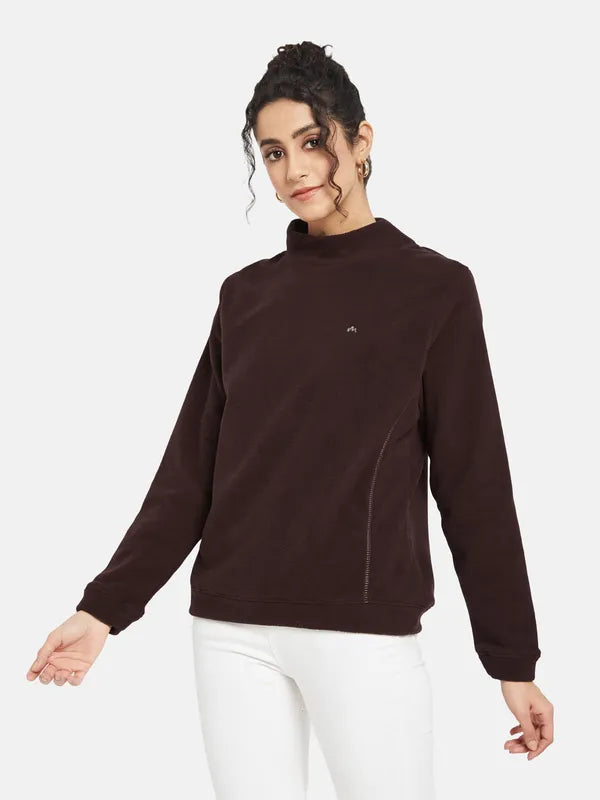 Mettle Women Maroon Sweatshirt