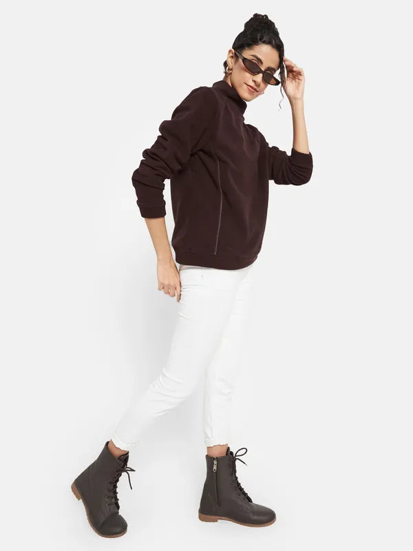 Mettle Women Maroon Sweatshirt