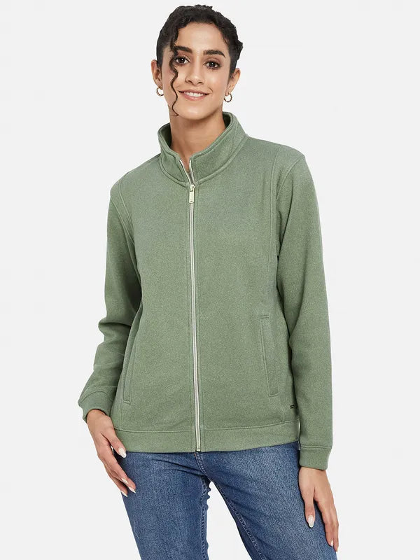 Mettle Women Olive Green Sweatshirt