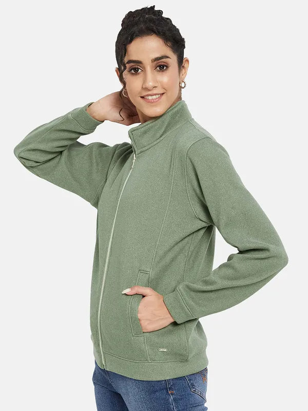 Mettle Women Olive Green Sweatshirt