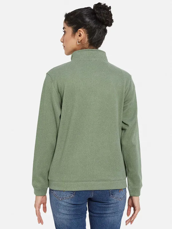 Mettle Women Olive Green Sweatshirt