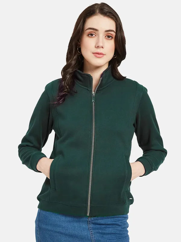 Mettle Women Green Sweatshirt