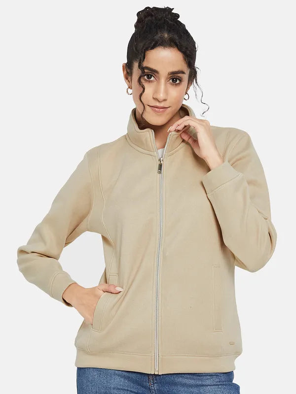 Mettle Women Beige Sweatshirt