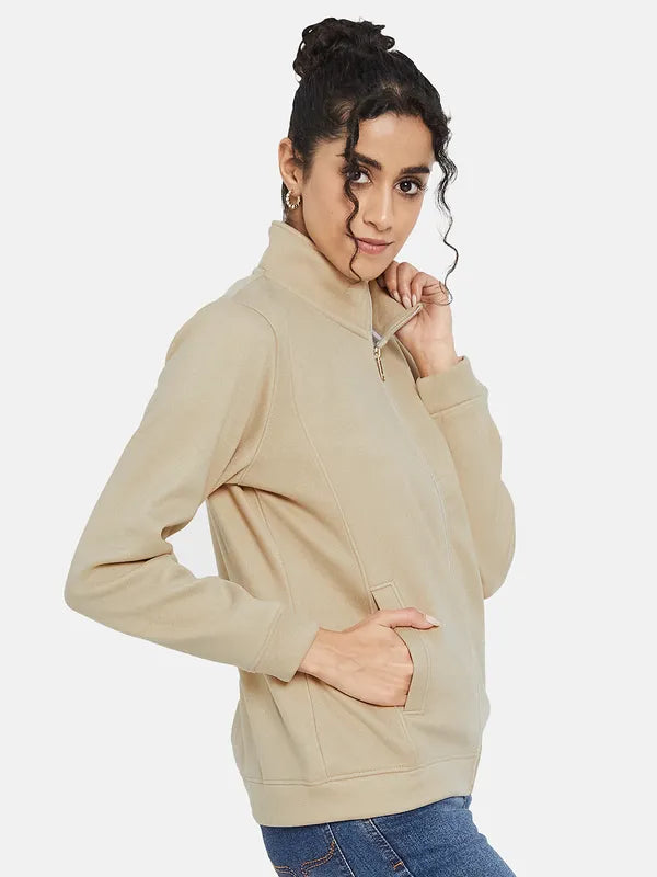 Mettle Women Beige Sweatshirt