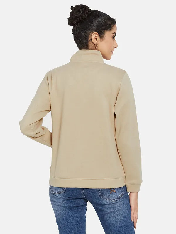 Mettle Women Beige Sweatshirt