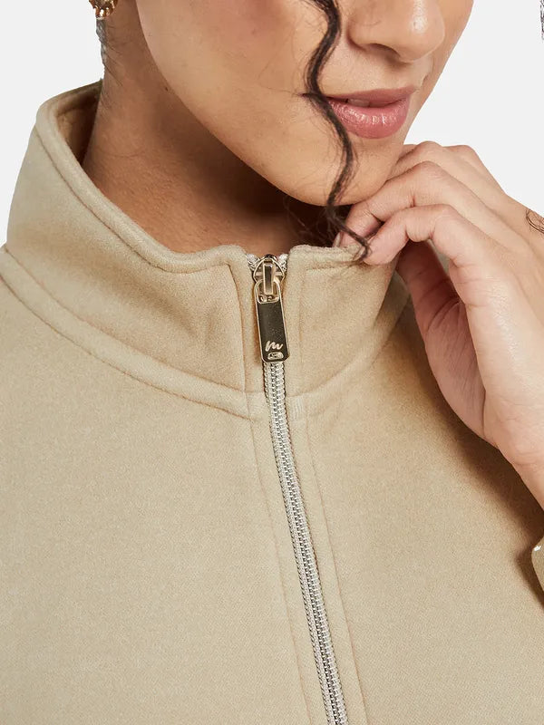 Mettle Women Beige Sweatshirt