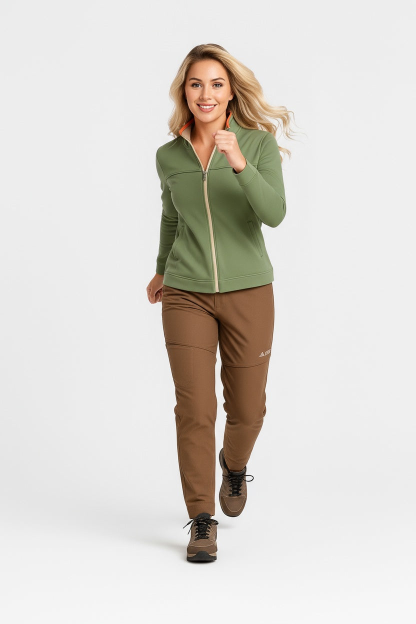 Women Solid Mandarin Collar Sweatshirt