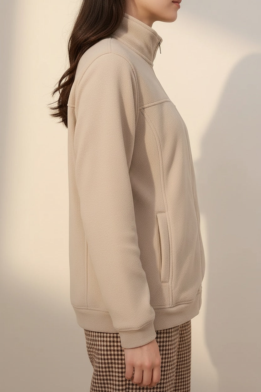 Women Solid Round Neck Sweatshirt