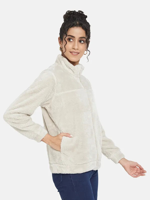 Mettle Women Cream-Coloured Sweatshirt