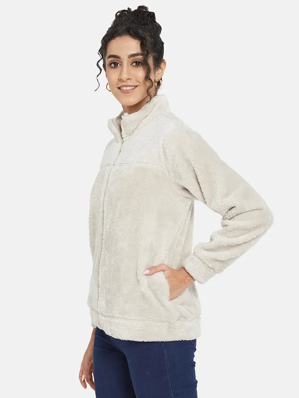 Mettle Women Cream-Coloured Sweatshirt