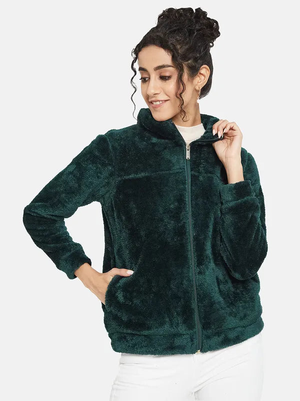 Mettle Women Green Sweatshirt